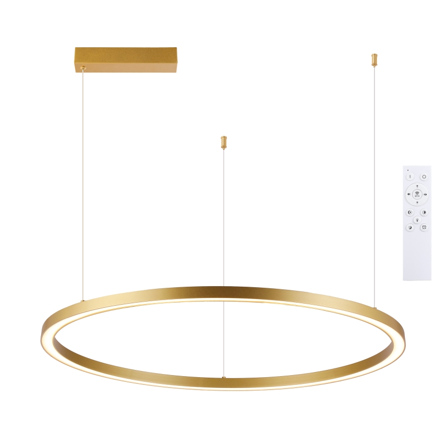 Brilagi - Lustre LED dimerizável suspenso por cabo PORTOFINO LED/60W/230V 3000-6000K diâmetro 80 cm dourado + comando remoto