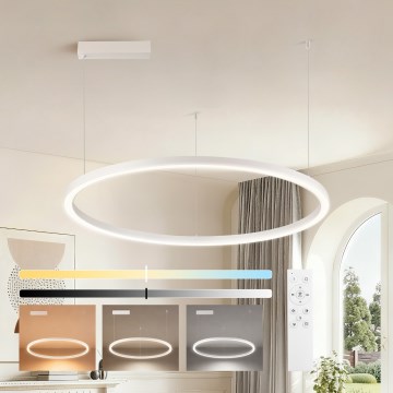 Brilagi - Lustre suspenso dimerizável PORTOFINO LED/60W/230V 3000-6000K Ø 80 cm branco + controlo remoto