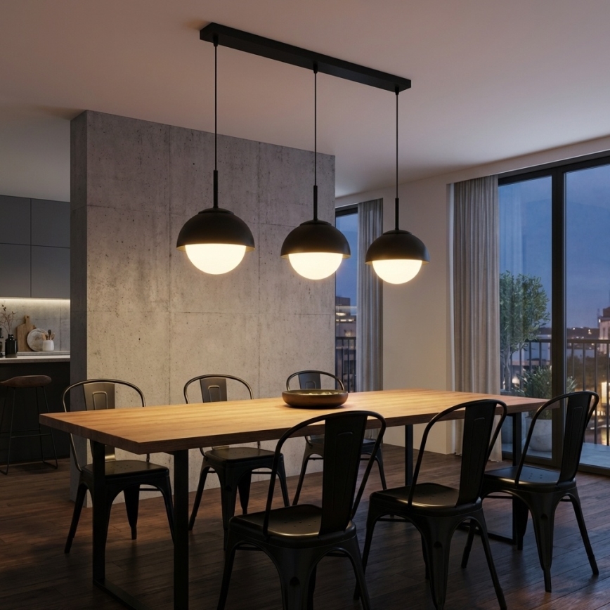 BRILAGI - Lustre suspenso em cabo COSMO 3xE27/60W/230V preto