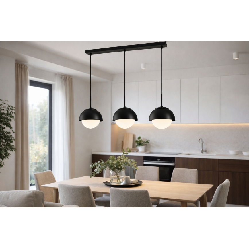 BRILAGI - Lustre suspenso em cabo COSMO 3xE27/60W/230V preto