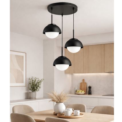 BRILAGI - Lustre suspenso em cabo COSMO 3xE27/60W/230V preto
