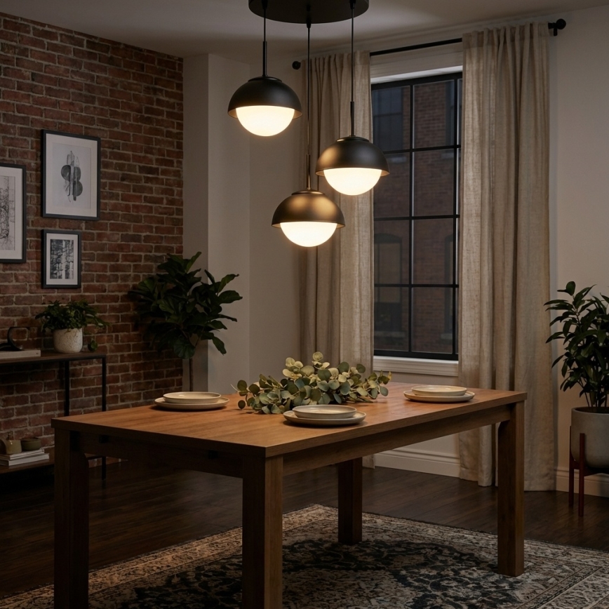 BRILAGI - Lustre suspenso em cabo COSMO 3xE27/60W/230V preto