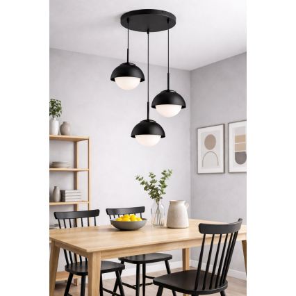 BRILAGI - Lustre suspenso em cabo COSMO 3xE27/60W/230V preto