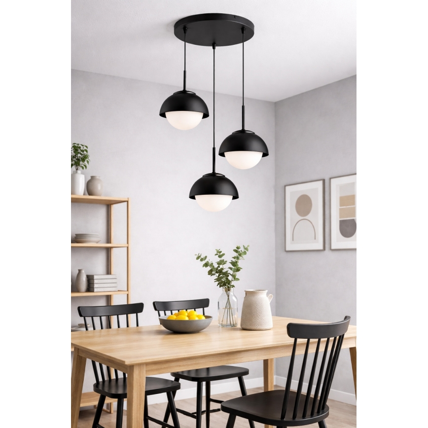 BRILAGI - Lustre suspenso em cabo COSMO 3xE27/60W/230V preto