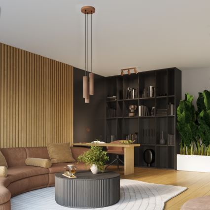 Brilagi - Lustre suspenso em cabo CRESTO 1xGU10/10W/230V castanho