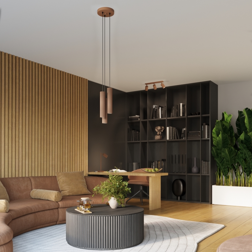 Brilagi - Lustre suspenso em cabo CRESTO 1xGU10/10W/230V castanho