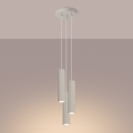 Brilagi - Lustre suspenso em cabo CRESTO 3xGU10/10W/230V creme