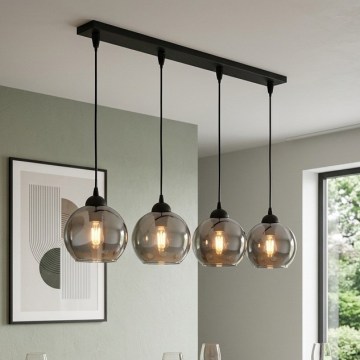 Brilagi - Lustre suspenso em cabo DIOR 4xE27/60W/230V preto/cinza fumê