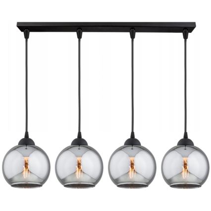 Brilagi - Lustre suspenso em cabo DIOR 4xE27/60W/230V preto/cinza fumê