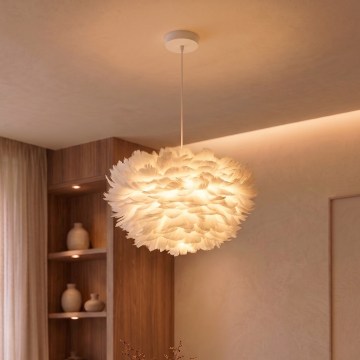 Brilagi - Lustre suspenso em cabo FEATHER 3xE27/40W/230V Ø 40 cm branco