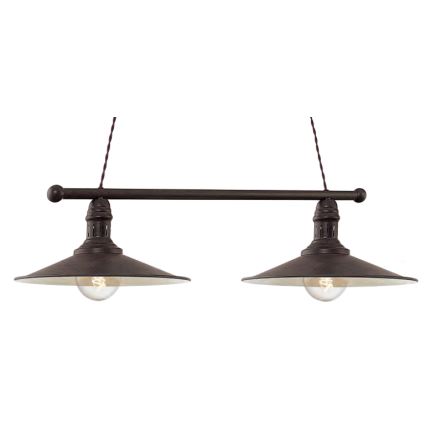 Brilagi - Lustre suspenso em cabo FORGE 2xE27/60W/230V castanho