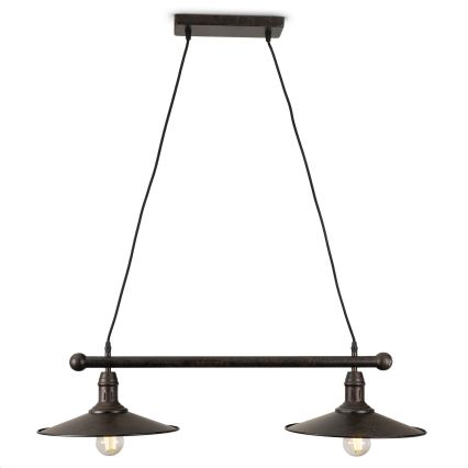 BRILAGI - Lustre suspenso em cabo FORGE 2xE27/60W/230V castanho