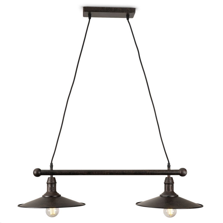 BRILAGI - Lustre suspenso em cabo FORGE 2xE27/60W/230V castanho