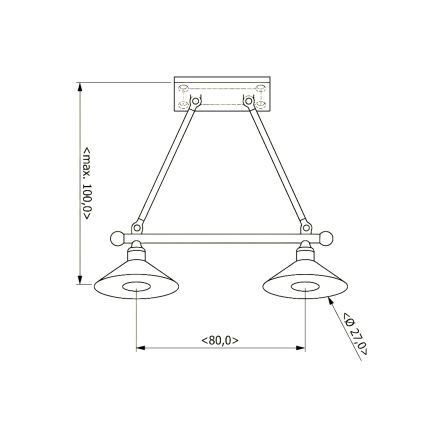BRILAGI - Lustre suspenso em cabo FORGE 2xE27/60W/230V castanho