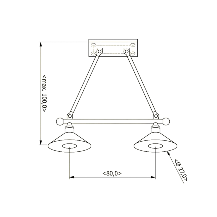 BRILAGI - Lustre suspenso em cabo FORGE 2xE27/60W/230V castanho