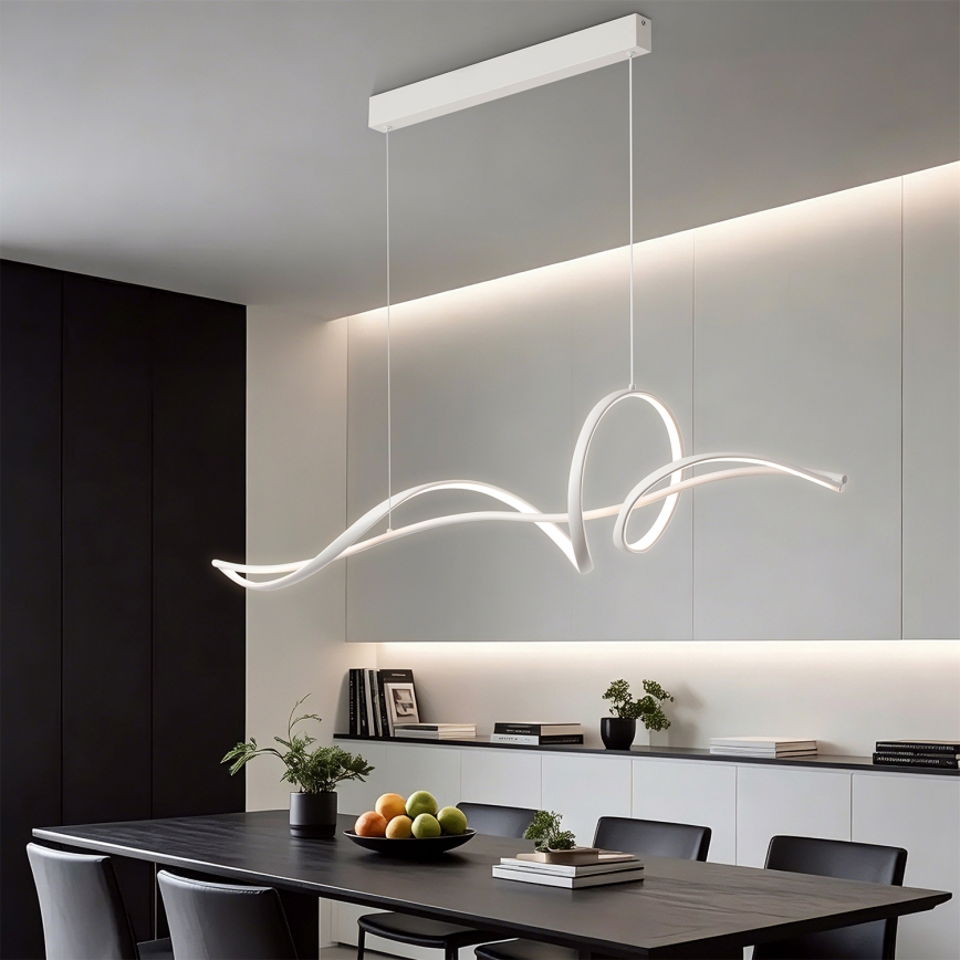 Brilagi - Lustre LED dimerizável suspenso por cabo SIGNATURE LED/55W/230V 3000-6000K 120x23 cm branco + controlo remoto