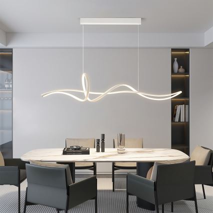 Brilagi - Lustre LED dimerizável suspenso por cabo SIGNATURE LED/55W/230V 3000-6000K 120x23 cm branco + controlo remoto