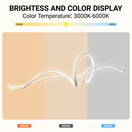 Brilagi - Lustre LED dimerizável suspenso por cabo SIGNATURE LED/55W/230V 3000-6000K 120x23 cm branco + controlo remoto