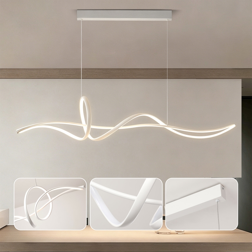 Brilagi - Lustre LED dimerizável suspenso por cabo SIGNATURE LED/55W/230V 3000-6000K 120x23 cm branco + controlo remoto