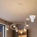 Brilagi - Lustre suspenso em cabo LED RGBW dimerizável SELE 6xGU10/6,5W/230V 2700-6500K branco + controlo remoto