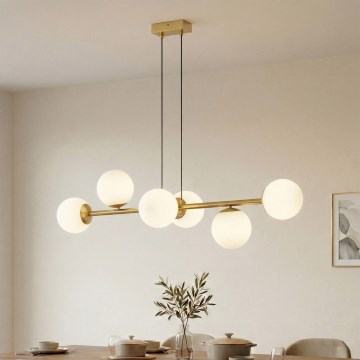 Brilagi - Lustre suspenso em cabo MALONY 6xE14/20W/230V dourado