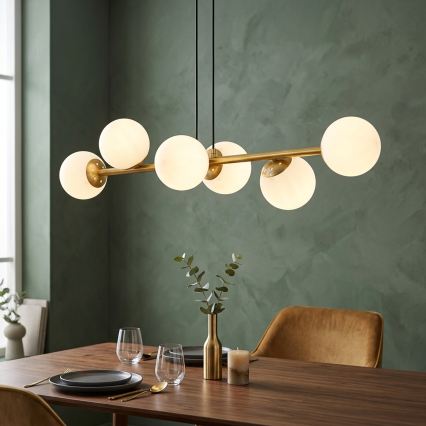 Brilagi - Lustre suspenso em cabo MALONY 6xE14/20W/230V dourado