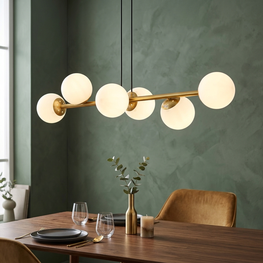 Brilagi - Lustre suspenso em cabo MALONY 6xE14/20W/230V dourado