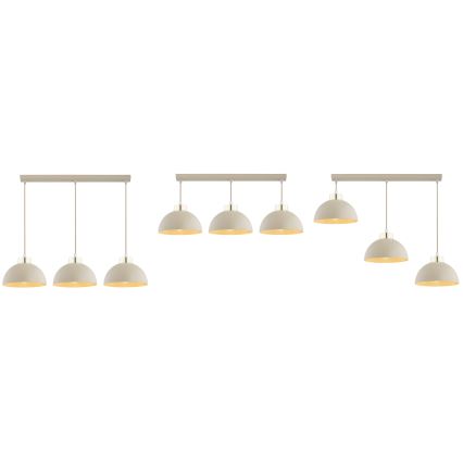 Brilagi - Lustre suspenso em cabo MOON 3xE27/60W/230V bege/dourado