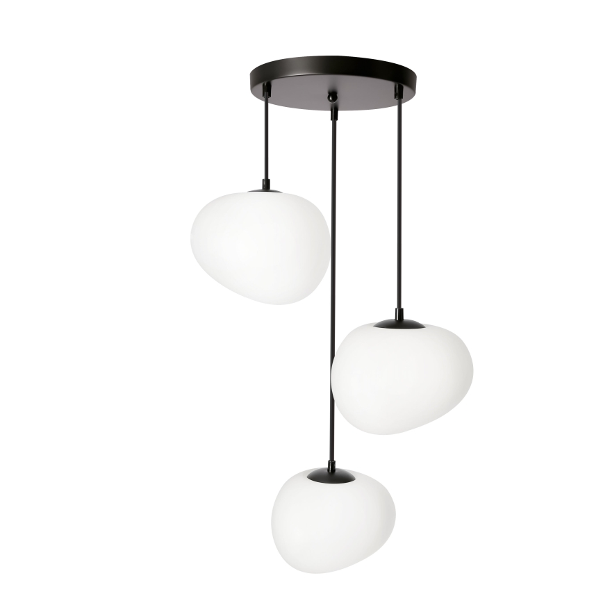 BRILAGI - Lustre suspenso em cabo PEBBLES 3xE27/40W/230V Ø 42 cm preto