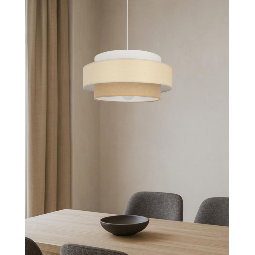 Brilagi - Lustre suspenso em cabo RESNA 1xE27/60W/230V, Ø 40 cm, creme/bege