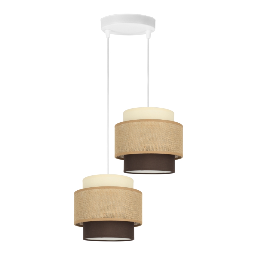 Brilagi - Lustre suspenso em cabo RESNA 2xE27/60W/230V Ø 30 cm bege/preto