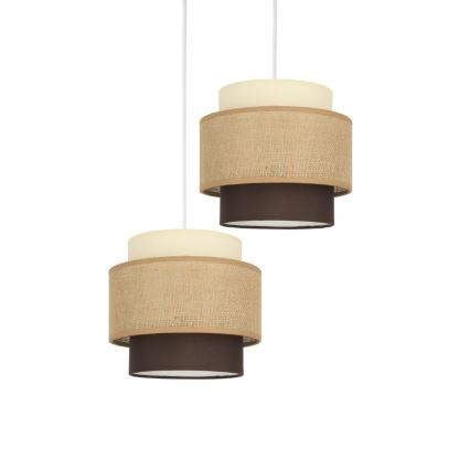 Brilagi - Lustre suspenso em cabo RESNA 2xE27/60W/230V Ø 30 cm bege/preto