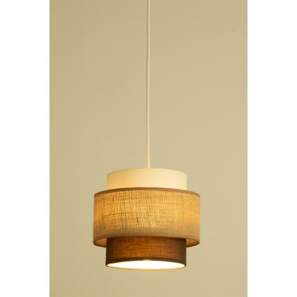 Brilagi - Lustre suspenso em cabo RESNA 2xE27/60W/230V Ø 30 cm bege/preto