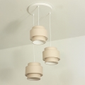 Brilagi - Lustre suspenso em cabo RESNA 3xE27/60W/230V Ø 45 cm bege