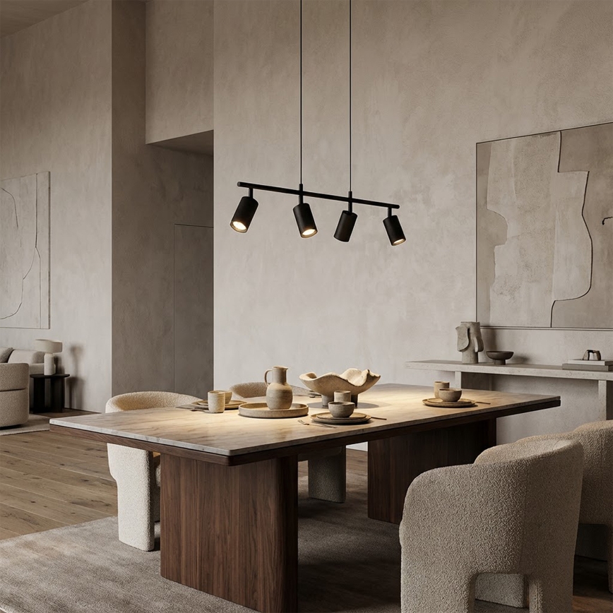 Brilagi - Lustre suspenso em cabo SELE 4xGU10/30W/230V preto