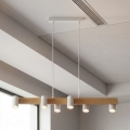 Brilagi - Lustre suspenso em cabo SELE 6xGU10/30W/230V branco/acabamento carvalho