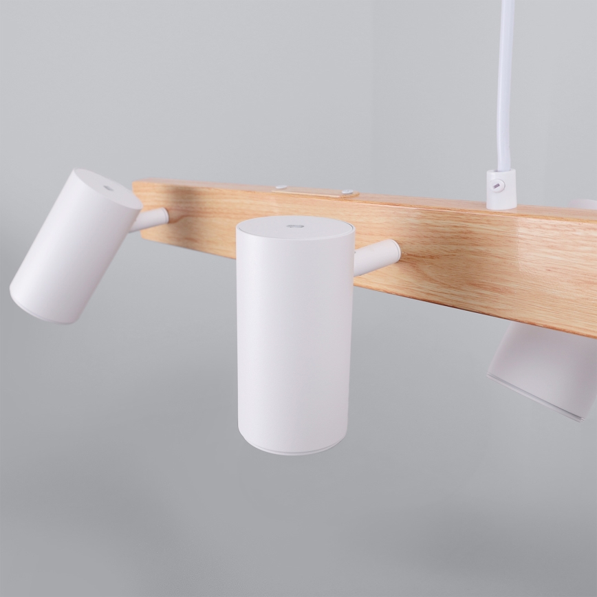 Brilagi - Lustre suspenso em cabo SELE 6xGU10/30W/230V branco/acabamento carvalho
