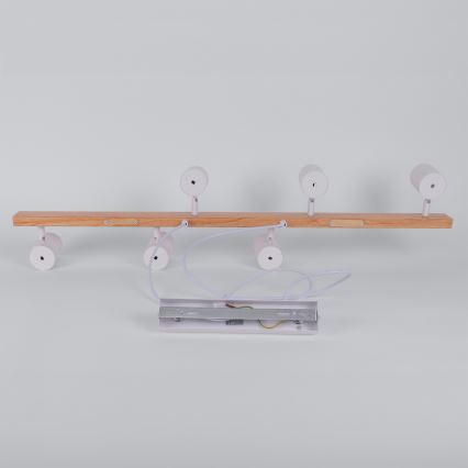 Brilagi - Lustre suspenso em cabo SELE 6xGU10/30W/230V branco/acabamento carvalho
