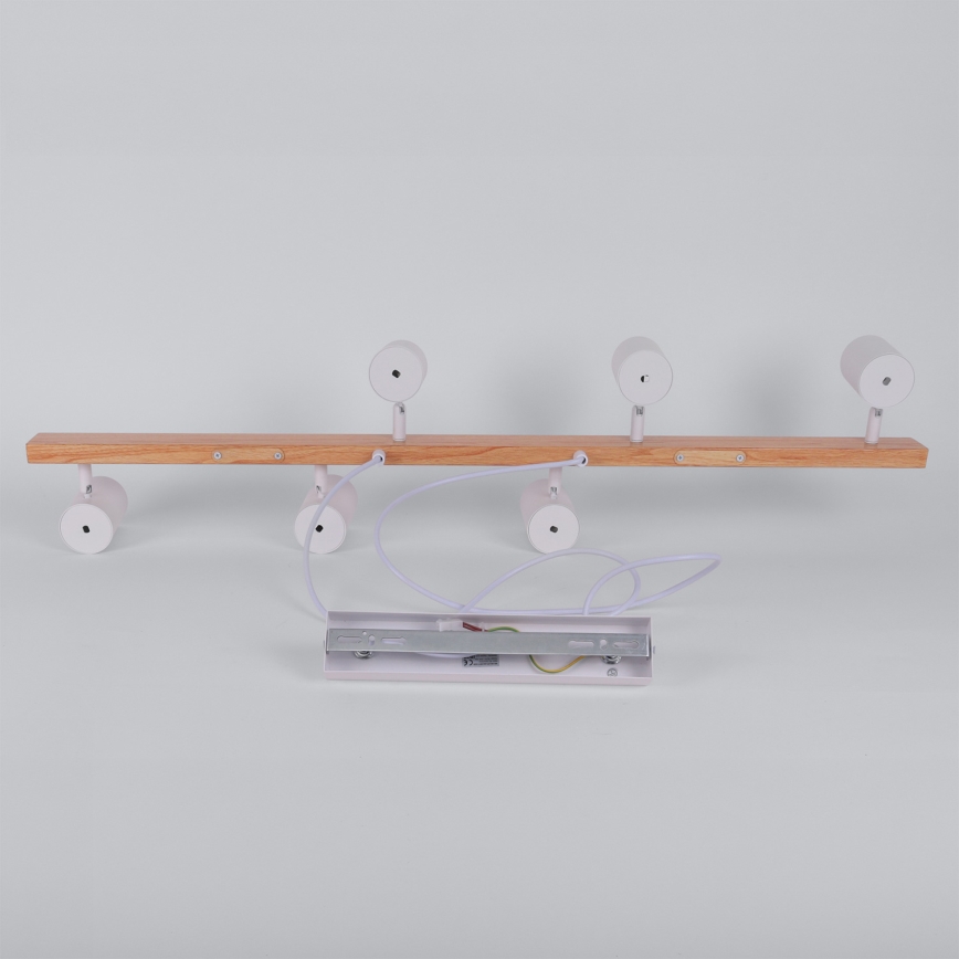 Brilagi - Lustre suspenso em cabo SELE 6xGU10/30W/230V branco/acabamento carvalho