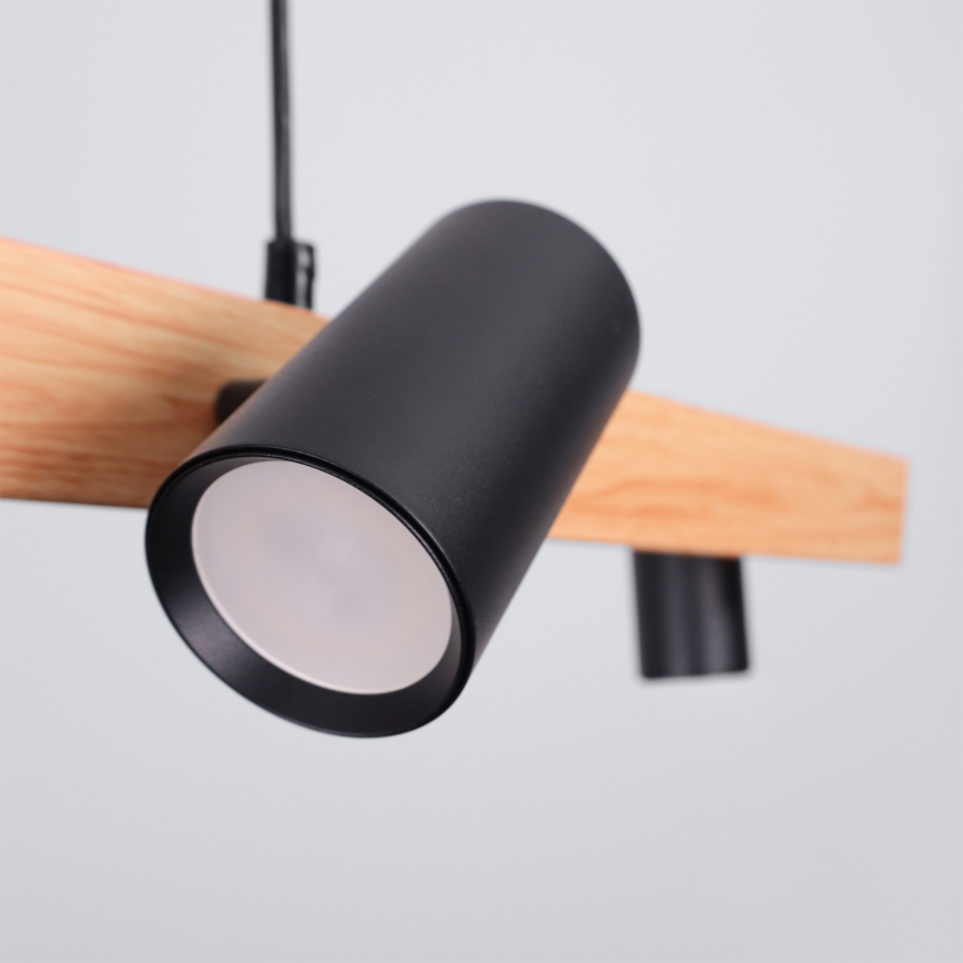 Brilagi - Lustre suspenso em cabo SELE 6xGU10/30W/230V, preto/acabamento em carvalho