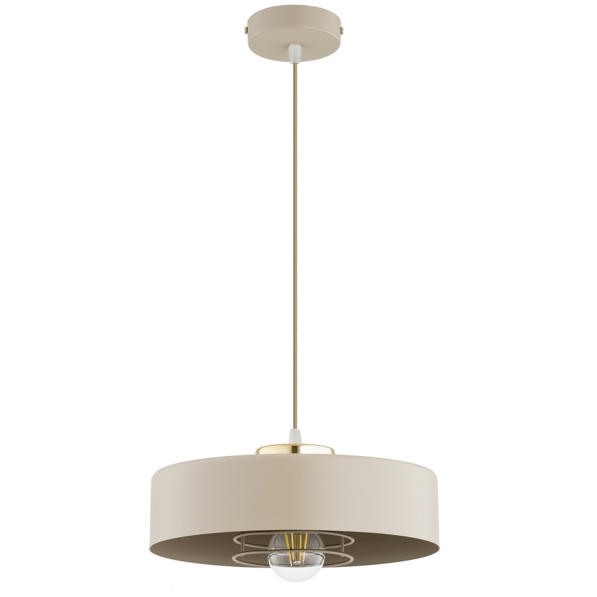 Brilagi - Lustre suspenso em cabo SPRING 1xE27/60W/230V Ø 30 cm bege/dourado