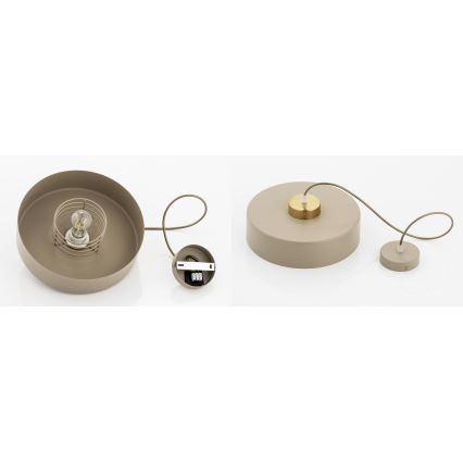 Brilagi - Lustre suspenso em cabo SPRING 1xE27/60W/230V Ø 30 cm bege/dourado