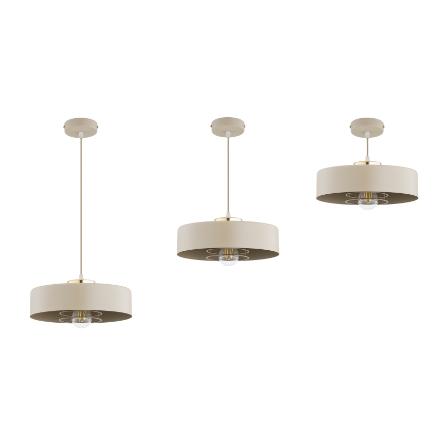 Brilagi - Lustre suspenso em cabo SPRING 1xE27/60W/230V Ø 30 cm bege/dourado