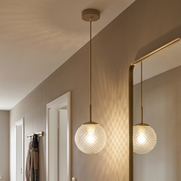 Brilagi - Lustre suspenso em cabo STELLA 1xE27/60W/230V Ø 15 cm bege/dourado