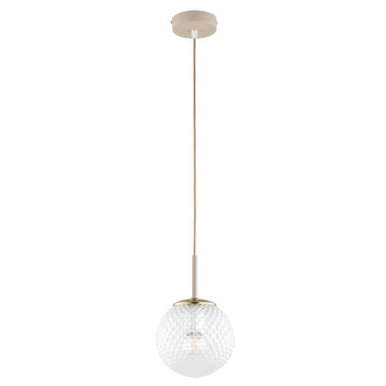 Brilagi - Lustre suspenso em cabo STELLA 1xE27/60W/230V Ø 15 cm bege/dourado