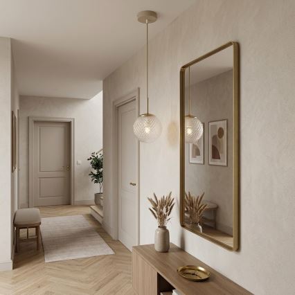 Brilagi - Lustre suspenso em cabo STELLA 1xE27/60W/230V Ø 15 cm bege/dourado