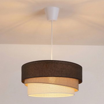 Brilagi - Lustre suspenso em cabo TRIO 1xE27/60W/230V Ø 40 cm castanho/bege/branco