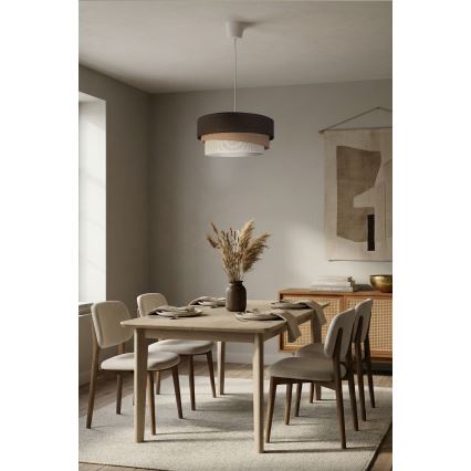 Brilagi - Lustre suspenso em cabo TRIO 1xE27/60W/230V Ø 40 cm castanho/bege/branco