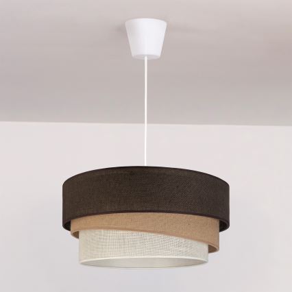 Brilagi - Lustre suspenso em cabo TRIO 1xE27/60W/230V Ø 40 cm castanho/bege/branco