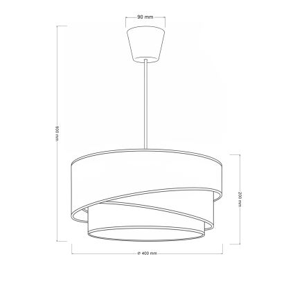 Brilagi - Lustre suspenso em cabo TRIO 1xE27/60W/230V Ø 40 cm creme/cinzento